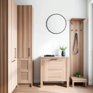 Meble do przedpokoju z lamelami