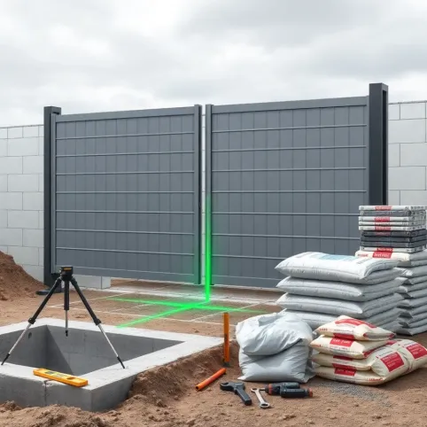 Montaż bramy dwuskrzydłowej panelowej