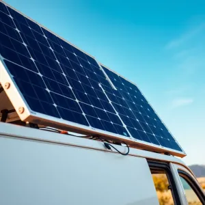 Montaż paneli fotowoltaicznych na busie