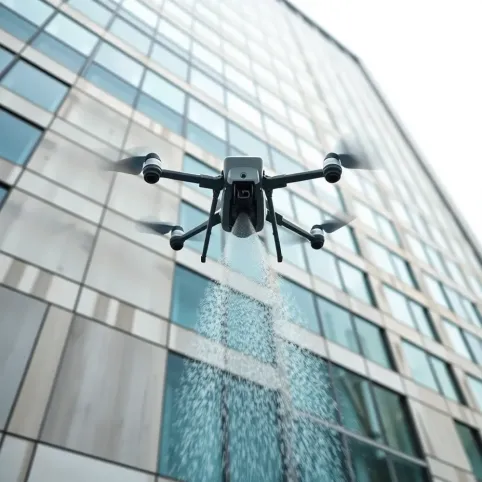 Mycie elewacji dronem