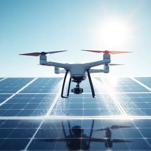 Mycie paneli fotowoltaicznych dronem