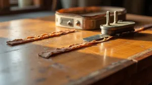 Naprawa forniru na stole