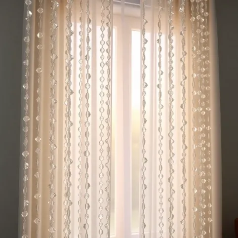 Nowoczesne firany panele z kryształkami