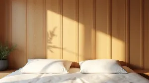 Panele drewniane na ścianie w sypialni