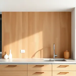 Panele podłogowe na ścianie w kuchni