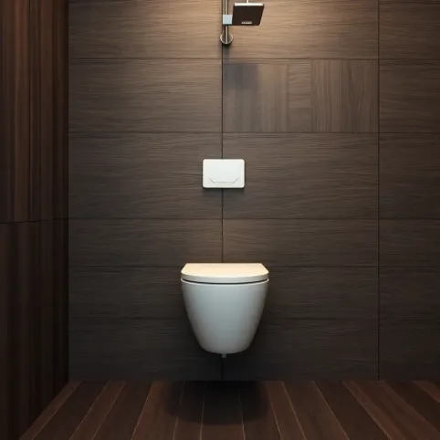 Panele podłogowe na ścianie w łazience