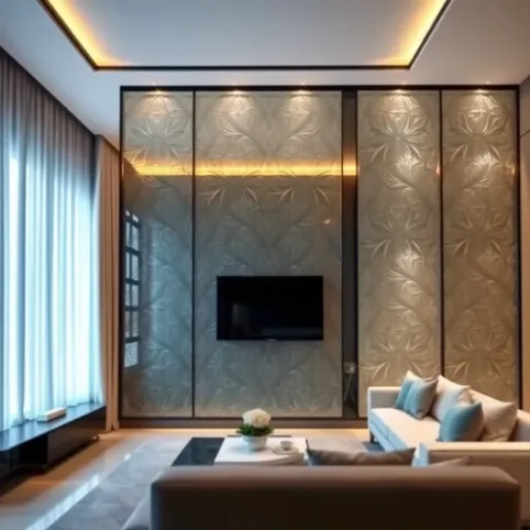 Panele szklane do salonu 3D