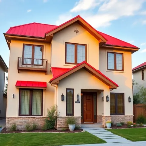 Pomysł Na Elewację Domu Z Czerwonym Dachem