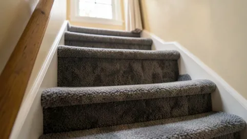 Schody z wykładziny dywanowej