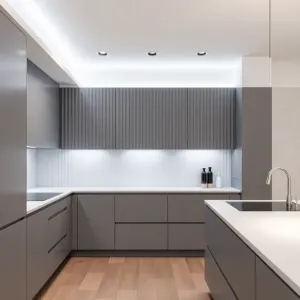 Szare lamele w kuchni