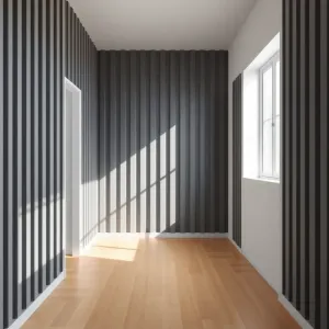 Szare lamele w przedpokoju