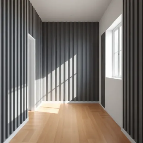 Szare lamele w przedpokoju