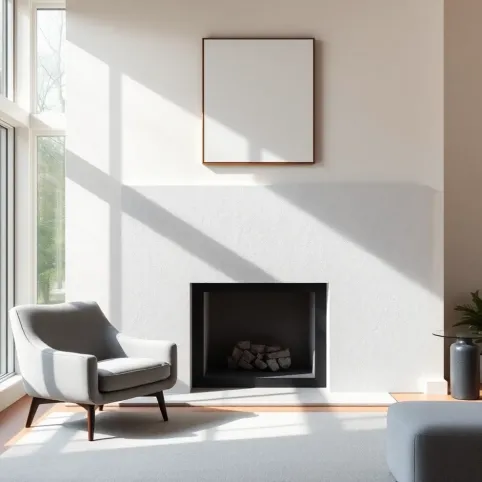 Tynk na kominek w salonie