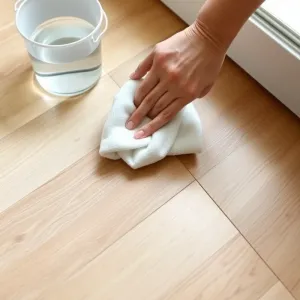 Wodą z octem do mycia paneli