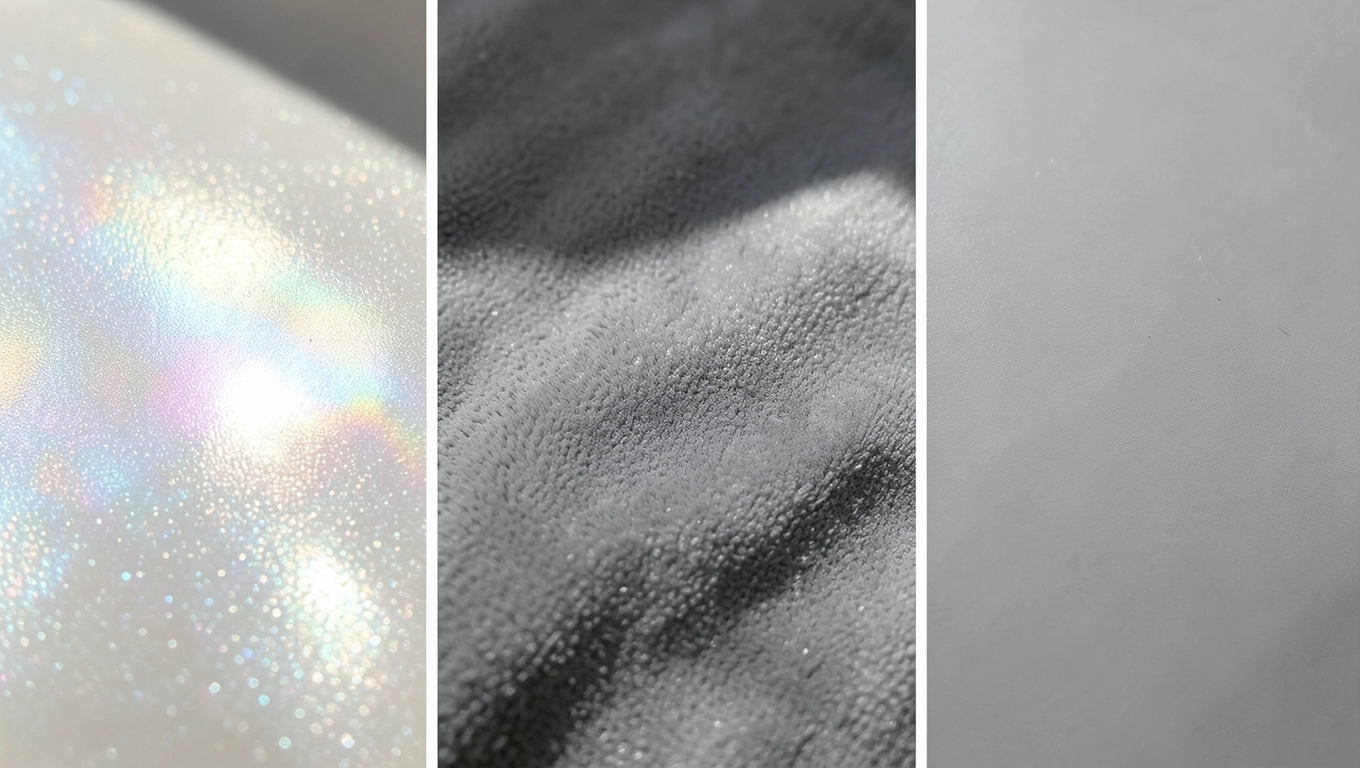 Struktury powierzchni płyt Color: Pearl, Silk Matt i Super Matt