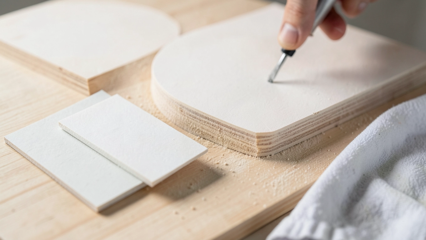 Szlifowanie i odtłuszczanie przed klejeniem forniru