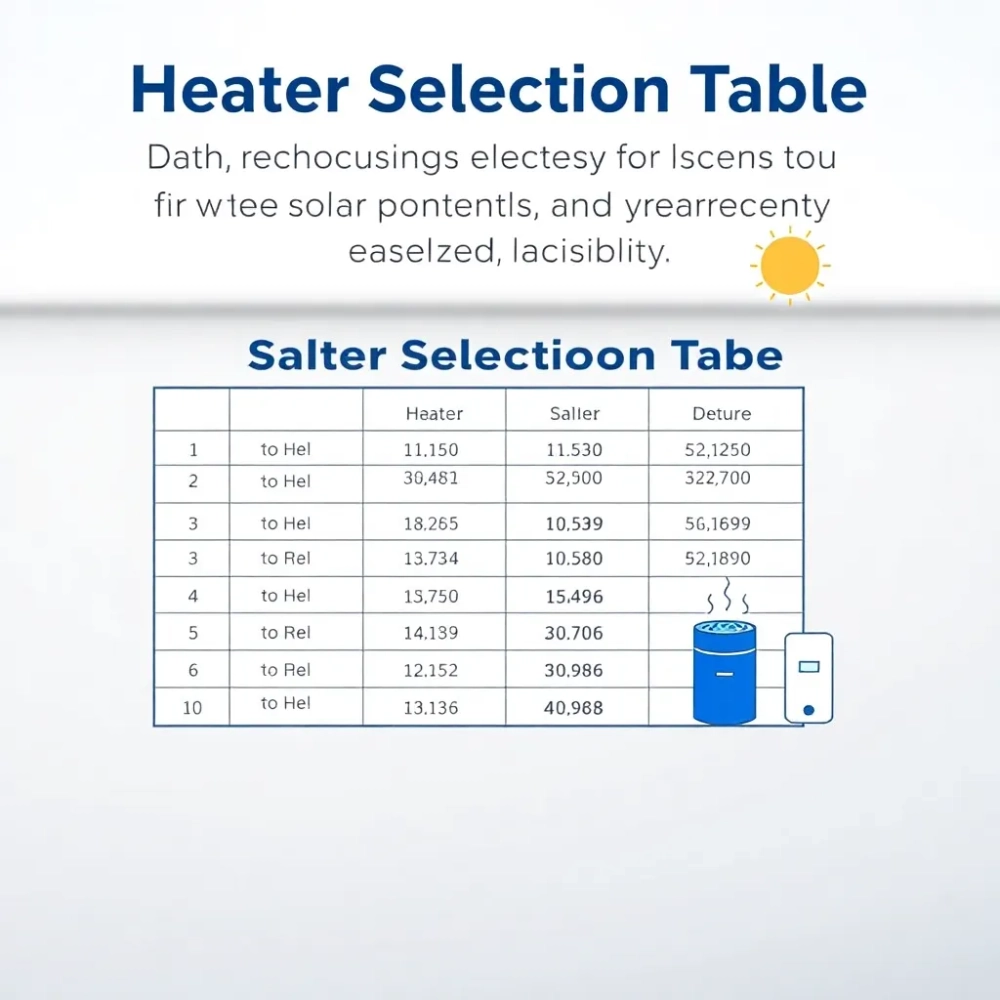 Tabela dobór grzałki do paneli fotowoltaicznych