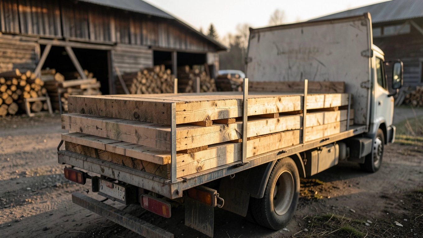 Transport desek na rusztowania na terenie Mazowsza