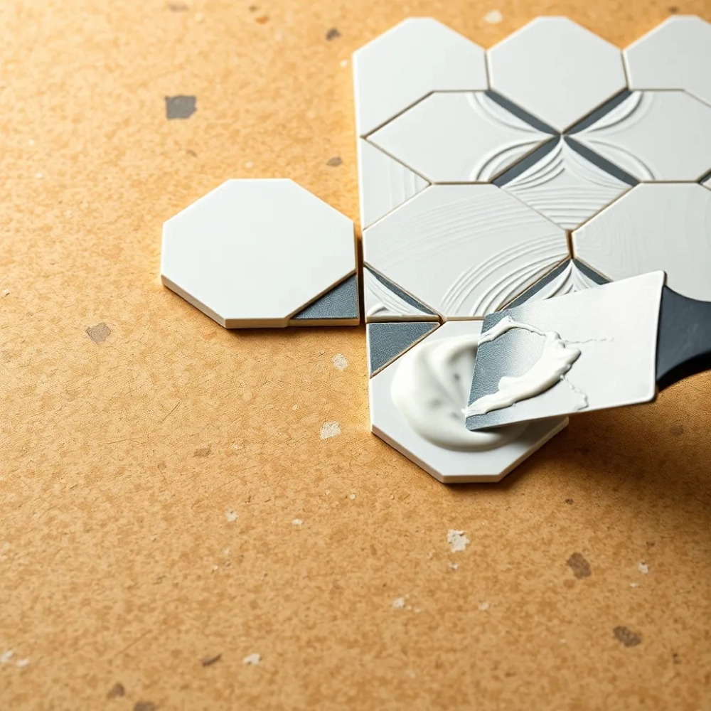 Układanie płytek na płycie wiórowej